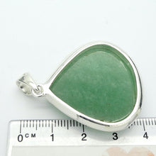 Load image into Gallery viewer, Green Aventurine Pendant | Wide Teardrop Cabochon | Good Sterling Silver stepped bezel setting | Open Back | Known as The  &#39;All Round Healer&#39; | Plexus and Physical Heart |  more natural breathing and all the health benefits accruing from that | Genuine Gems from Crystal Heart Melbourne Australia since 1986