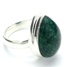 Load image into Gallery viewer, Teardrop Cabochon of Green Aventurine | Ring | US Size 6  | AUS Size L1/2  | Good quality Sterling Silver setting | Known as The  &#39;All Round Healer&#39; | Plexus and Physical Heart |  more natural breathing and all the health benefits accruing from that | Genuine Gems from Crystal Heart Melbourne Australia since 1986