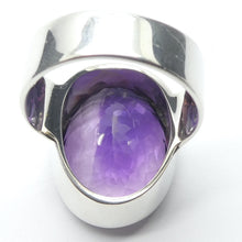 Load image into Gallery viewer, Amethyst Ring | Very Large Faceted Oval | Some Zoning | 925 Sterling Silver | US Size 8 | AUS or EU Size P1/2 | Meditation | Balance | Purifying | Aquarius Pisces | Genuine Gems from Crystal Heart Melbourne Australia since 1986