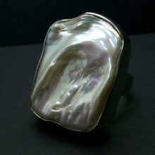 Load image into Gallery viewer, Freshwater Baroque Pearl Ring | 925 Sterling Silver | US Size 7 | AUS Size N1/2  Lovely Lustre and complex organic formation | Bezel set  | Genuine Gems from Crystal Heart Melbourne Australia since 1986