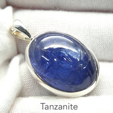 Load image into Gallery viewer, Tanzanite Gemstone Pendant  | Large Oval Cabochon | Bezel Set | 925 Sterling Silver | Open Back | Nice blue violet, Transparency, inclusions | Achieve your spiritual potential  | Genuine Gems from Crystal Heart Melbourne since 1986