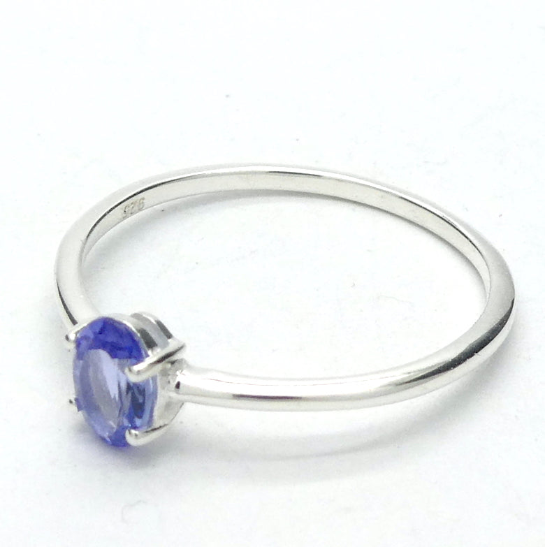 Tanzanite Ring | Dainty Faceted Oval | Solitaire | 925 sterling Silver | US Size 8 or 9 | Smooth the Path | Achieve your highest potential | Transform stress into Joy with Beauty  | Mt Kilimanjaro | Genuine Gems from Crystal Heart Melbourne Australia since 1986 | Mt Kilimanjaro 