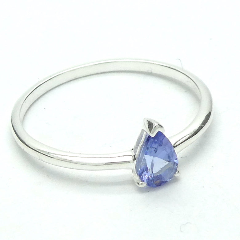Tanzanite Ring | Dainty Faceted Trilliant | Solitaire | 925 sterling Silver | US Size 8 | Smooth the Path | Achieve your highest potential | Transform stress into Joy with Beauty  | Mt Kilimanjaro | Genuine Gems from Crystal Heart Melbourne Australia since 1986 | Mt Kilimanjaro 
