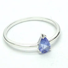 Load image into Gallery viewer, Tanzanite Ring | Dainty Faceted Trilliant | Solitaire | 925 sterling Silver | US Size 8 | Smooth the Path | Achieve your highest potential | Transform stress into Joy with Beauty  | Mt Kilimanjaro | Genuine Gems from Crystal Heart Melbourne Australia since 1986 | Mt Kilimanjaro 