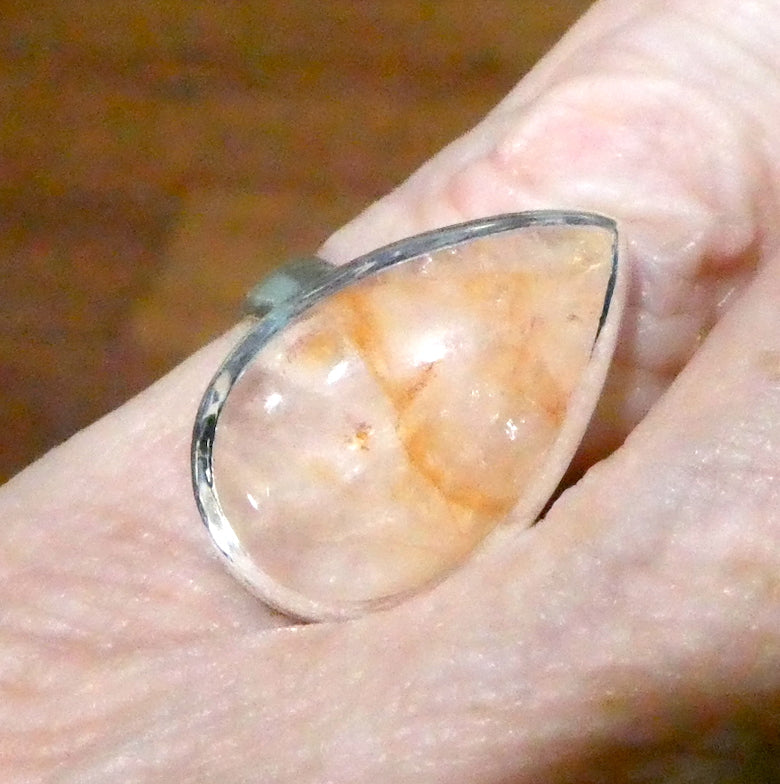 Golden Healers Quartz Ring  | 925 Sterling Silver | US Ring Size 6.75 | AUS Size N | Golden Healing Light, Multilevel Healing, protection, creativity | Genuine Gems from Crystal Heart Melbourne Australia since 1986