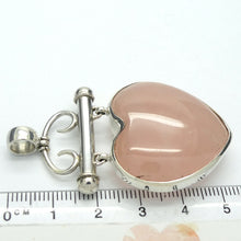 Load image into Gallery viewer, Rose Quartz Heart Pendant | Large Puff Heart | Good Colour | 925 Sterling Silver | Steampunk | Quality Silver work | Taurus Libra | Genuine Gems from Crystal Heart Melbourne Australia since 1986