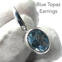 Load image into Gallery viewer, Blue Topaz  Earrings | Flawless Faceted Ovals | sky to swiss  Blue | 925 Sterling Silver | Handcrafted stylish hooks | Genuine Gems from Crystal Heart Melbourne Australia since 1986