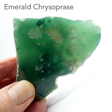 Load image into Gallery viewer, Emerald Chrysoprase | Chrome chalcedony | Mtorolite | Zimbabwe | Natural slice | One side polished | Genuine Gemstones from Crystal Heart Melbourne Australia since 1986