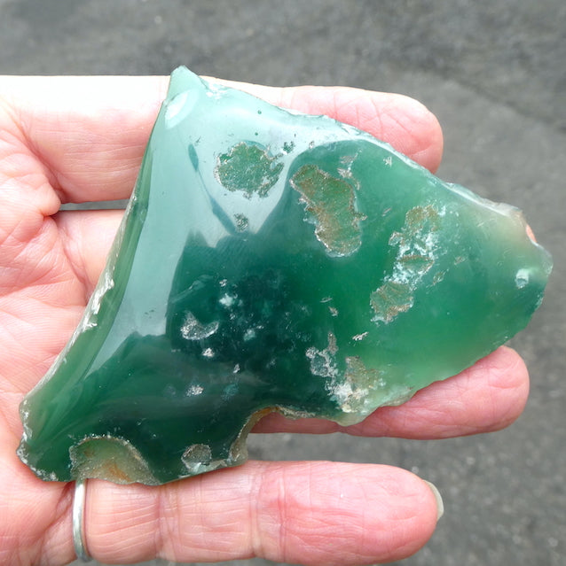 Emerald Chrysoprase or Mtorolite Specimen, Partially Polished