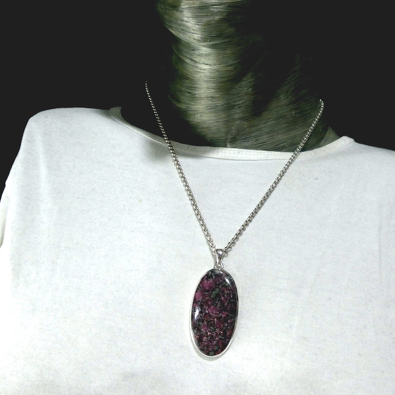 Eudialyte Pendant, Oval Cabochon, 925 Silver r2