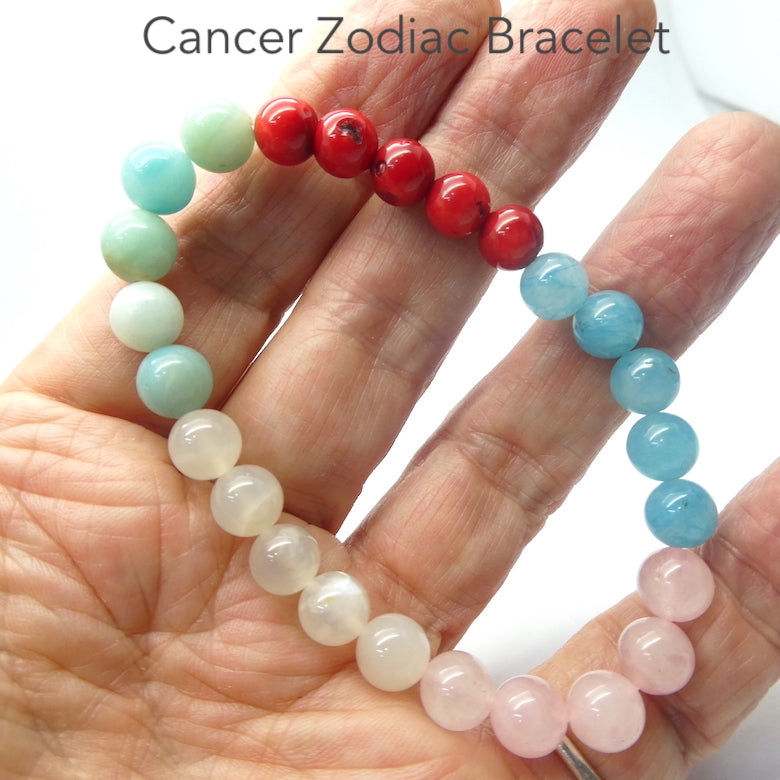 Cancer Zodiac Stretch Bead Bracelet