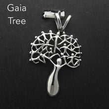 Load image into Gallery viewer, Gaia Tree pendant | 925 Sterling Silver | Mother Tree with Children as her fruit, shows us as one human family all depending for nourishment and nurture on one spirit. | Crystal heart Melbourne Australia since 1986