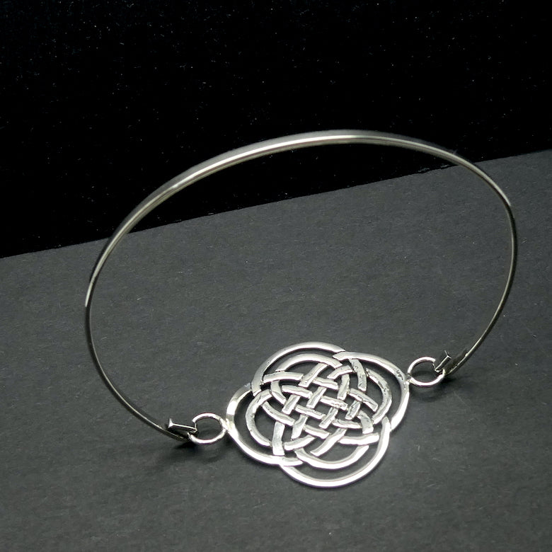 Bracelet Bangle with Invisible clasp | 925 Sterling Silver | Celtic Knotwork | Balance the 4 elements | Crystal Heart Melbourne Australia since 1986