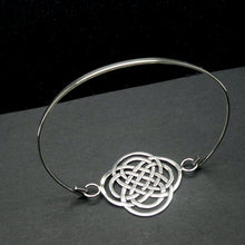 Load image into Gallery viewer, Bracelet Bangle with Invisible clasp | 925 Sterling Silver | Celtic Knotwork | Balance the 4 elements | Crystal Heart Melbourne Australia since 1986