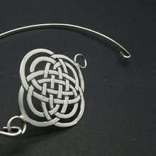 Load image into Gallery viewer, Bracelet Bangle with Invisible clasp | 925 Sterling Silver | Celtic Knotwork | Balance the 4 elements | Crystal Heart Melbourne Australia since 1986