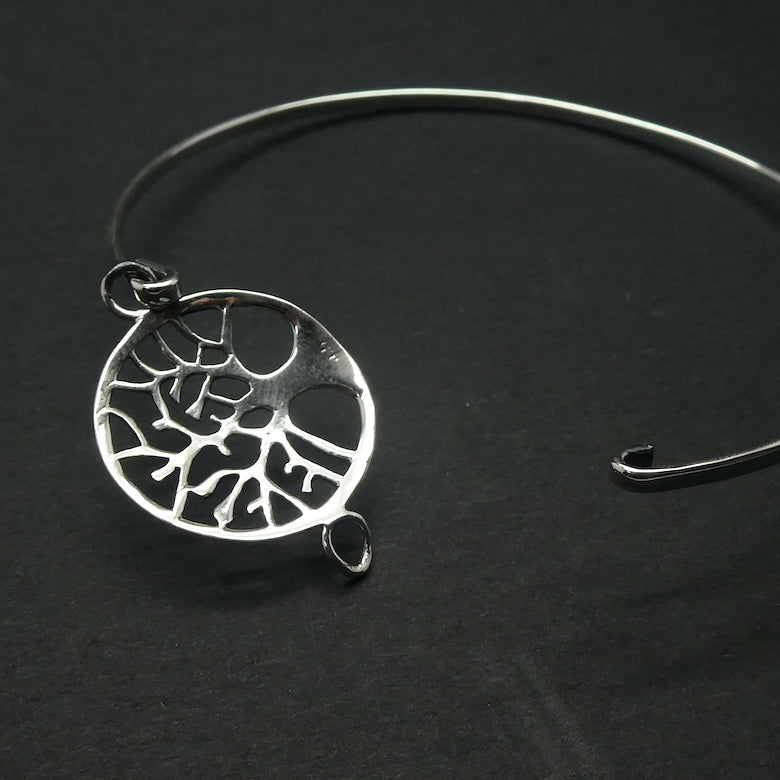 Bangle Bracelet with Tree of Life, 925 Sterling Silver