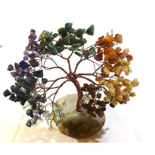 Load image into Gallery viewer, Chakra Gem Tree | Bronze Wire | Jasper Base | Gemstone chips | Chakra Colours | Drilled &amp; wired not glued | Tree of Life | Crystal Heart Melbourne Australia since 1986