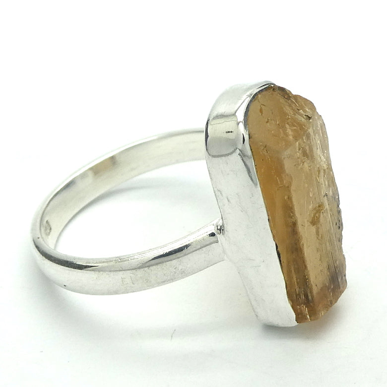 Golden Topaz Ring | Nice Clear Raw Crystal  | Bezel Set | Open Back |  925 Sterling Silver | US Size 7 | AUS Size N1/2 | Scorpio Stone | Warm fulfilling healing energy | Emotional independence | Manifestation | Genuine Gems from Crystal Heart Melbourne since 1986