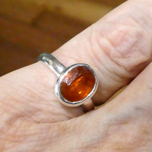 Load image into Gallery viewer, Kyanite Ring | Mandarin Orange Gemstone |  Faceted Oval | 925 Sterling Silver | US Size 7 | AUS Size N1/2 | Stimulating Mental and Physical Energy | Uplift and protect the Heart | Deflect negative energy | Genuine Gems from Crystal Heart Melbourne Australia since 1986