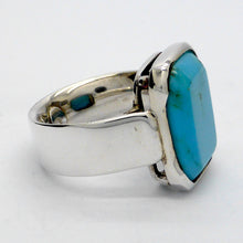 Load image into Gallery viewer, Arizona Turquoise 925 Sterling Silver Unisex Ring | Francesco Italian Design | Oblong Stone | Masculine | Crystal Heart Gemstone Jewellery Melbourne Australia since 1986