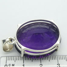 Load image into Gallery viewer, Amethyst Pendant | Large Faceted Oval Gemstone | AAA Grade | Deep cut | Special fancy cut on reverse | 925 Sterling Silver | Mesmerising Beauty | Quality Silver Work | Genuine Gems from Crystal Heart Melbourne Australia since 1986