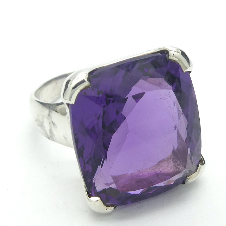 Amethyst Ring | Faceted Oblong Stone | Flawless deep Imperial Purple | 925 Sterling Silver  | US Size 8 | AUS Size P1/2 | Genuine Gems from Crystal Heart Australia since 1986