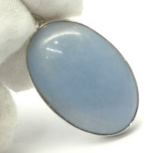 Load image into Gallery viewer, Angelite Pendant | Cabochon Oval | 925 Sterling Silver | Light Blue Stone | Peaceful and Soothing | Wholesomeness and Contentment | Allowing Deep Healing and Intuitive or Angelic connection | Genuine gems from Crystal Heart Melbourne Australia since 1986
