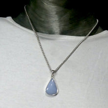 Load image into Gallery viewer, Angelite Pendant | Cabochon Teardrop | 925 Sterling Silver | Light Blue Stone | Peaceful and Soothing | Wholesomeness and Contentment | Allowing Deep Healing and Intuitive or Angelic connection | Genuine gems from Crystal Heart Melbourne Australia since 1986