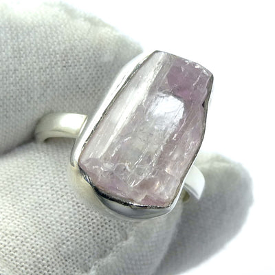 Kunzite Ring | Gemmy Nugget | Good colour & Transparency | 925 Sterling Silver | Bezel Set | US Size 7 | AUS Size N1/2 | Wisdom of the Heart | Taurus Scorpio Leo | Genuine Gems from Crystal heart Melbourne Australia since 1986