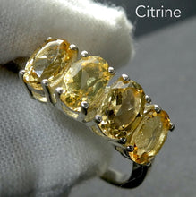 Load image into Gallery viewer, Citrine Ring | 4 Faceted Ovals | Line set with strong rounded claws | Beautiful Colour and Clarity | 925 Silver | Classic Elegance | US Size 5 |6 | 7 | 8 | 9 | 10 | Genuine gems from Crystal Heart Australia since 1986