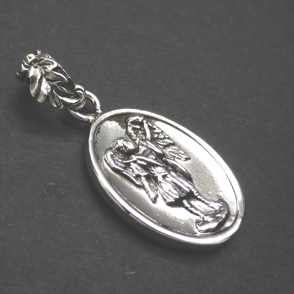 Archangel Uriel Pendant | 925 Sterling Silver | Illumination, Knowledge, Writing, Channeling Angel | Christian Symbol | Crystal Heart Melbourne Australia since 1986