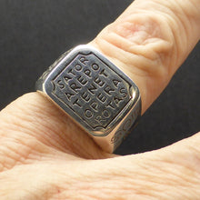 Load image into Gallery viewer, Sator Arepo Historical Ring | 925 Sterling Silver | US Size 8 | Copy of original found in Carcasonne, France | Sundial | Early Christian | Protection | Crystal Heart Australia since 1986