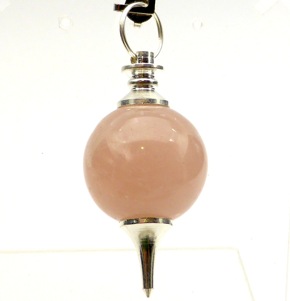 Rose Quartz Ball Pendant Silver Plated Crystal Heart