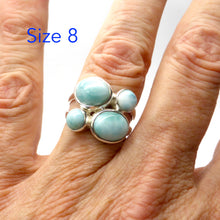 Load image into Gallery viewer, Larimar Ring with 4 small Cabochons | 925 Sterling Silver | Dominican Republic Caribbean | Leo Stone | Pectolite | Crystal Heart Melbourne Australia since 1986