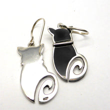Load image into Gallery viewer, Earring Black Onyx Cat | 925 Sterling Silver | Authentic Stones | Crystal Heart Melbourne Australia since 1986