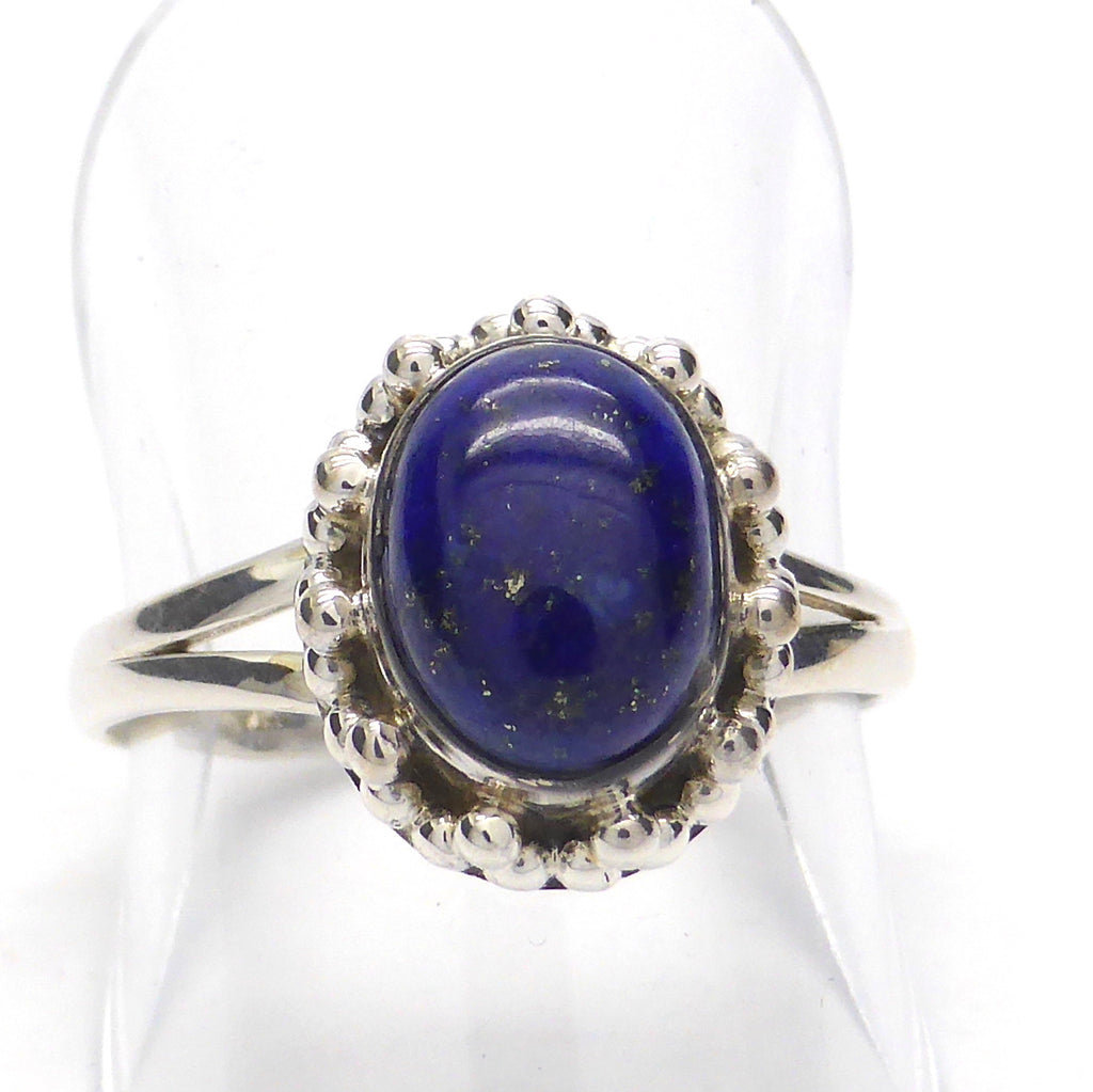 Ring Lapis Lazuli | Oval Cabochon | Detailed 925 Sterling Silver | Smaller Style | Size 5,6,7,8,9,10 | Crystal Heart Melbourne Australia since 1986