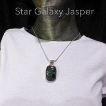 Load image into Gallery viewer, Pendant Star Galaxy Stone | Oblong Cabochon | 925 Sterling Silver | AKA Kambaba Jasper | Madagascar | S.Africa | Peace &amp; Connection | Crystal Heart Melbourne Australia since 1986