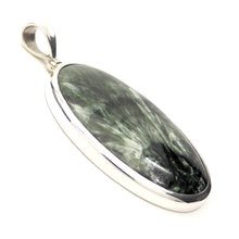 Load image into Gallery viewer, Seraphinite Pendant Oval Cabochon | 925 Sterling Silver | Clinochlore | Energise Unlobck Regenerate | Chronic Fatigue | Birthing | Crystal Heart Melbourne Australia since 1986