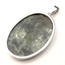 Load image into Gallery viewer, Seraphinite Pendant Oval Cabochon | 925 Sterling Silver | Clinochlore | Energise Unlobck Regenerate | Chronic Fatigue | Birthing | Crystal Heart Melbourne Australia since 1986
