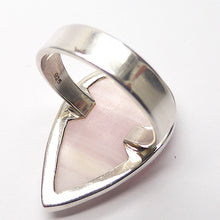 Load image into Gallery viewer, Mangano Calcite Ring | Oblong Canochon | 925 Sterling Silver Setting | US Size 8.75 | AUS Size R | Soft Pink with Vanilla Veins | Perfect Heart Healing, especially grief and Trauma | Aids recovery from stress | Genuine Gemstones from Crystal Heart Melbourne Australia since 1986
