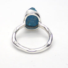 Load image into Gallery viewer, Neon Blue Apatite Ring | Raw Uncut Natural Nugget | Authentic Organic Look | 925 Sterling Silver | Simple Setting | US Size 5 6 7 8 9 | Genuine Gems from  Crystal Heart Melbourne Australia since 1986
