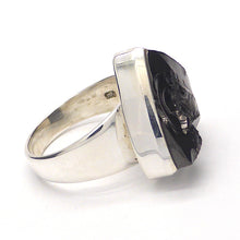 Load image into Gallery viewer, Noble Shungite Ring | 925 Sterling Silver | US Size 8 | AUS Size P 1/2 | Major Healing Stone | Fullerenes and Buckyballs | Purify Water | Channel Calm Healing Universal Energy | Protect from EMFs | Genuine Gems from Crystal Heart Melbourne Australia since 1986