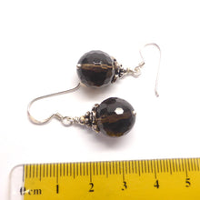 Load image into Gallery viewer, Smoky Quartz Earring | Faceted Bead | 925 Sterling Silver | Oxidised Silver Cap | Fair Trade | Mindfulness in Body Consciousness | Sagittarius Capricorn stone | Genuine Gems from Crystal Heart Melbourne since 1986 | AKA ~ Smokey, Cairngorm, Morion, Indian Topaz Crystal
