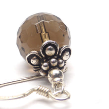 Load image into Gallery viewer, Smoky Quartz Earring | Faceted Bead | 925 Sterling Silver | Oxidised Silver Cap | Fair Trade | Mindfulness in Body Consciousness | Sagittarius Capricorn stone | Genuine Gems from Crystal Heart Melbourne since 1986 | AKA ~ Smokey, Cairngorm, Morion, Indian Topaz Crystal