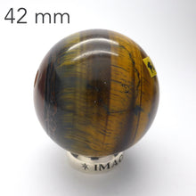 Load image into Gallery viewer, Tiger Eye Crystal Sphere | Golden with bandings  of Blue Tiger eye or Hematite | Focus Mental Strength | Study | Genuine Gems from Crystal Heart Melbourne Australia since 1986