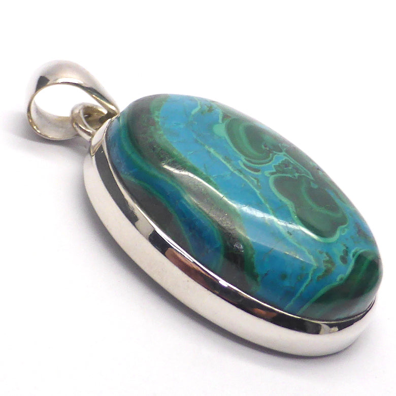 Chrysocolla in Malachite | Beautiful Scenic Piece | Blue Rivers flowing through green forests | 925 Sterling Silver | Communication | Connection | relaxed healing | Genuine Gems from Crystal Heart Melbourne  since 1986