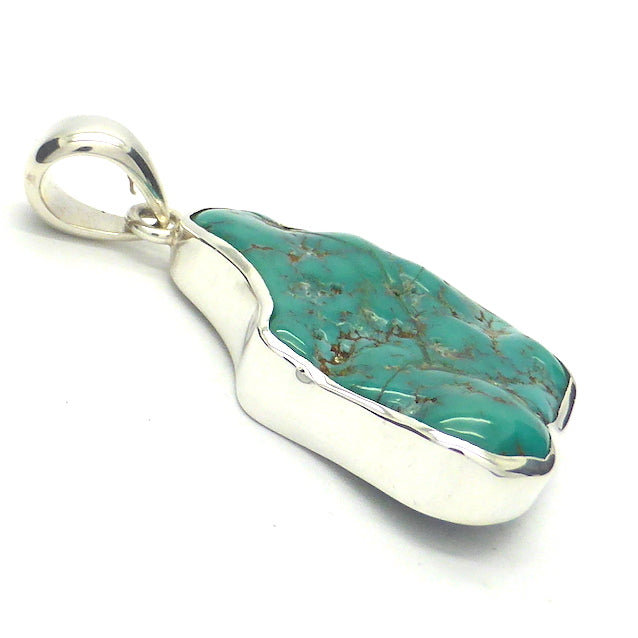 Turquoise Pendant | Part Polished Slim Nugget | Arizona, Sleeping Beauty Mine | 925 Sterling Silver | Genuine Gems from Crystal Heart Melbourne since 1986