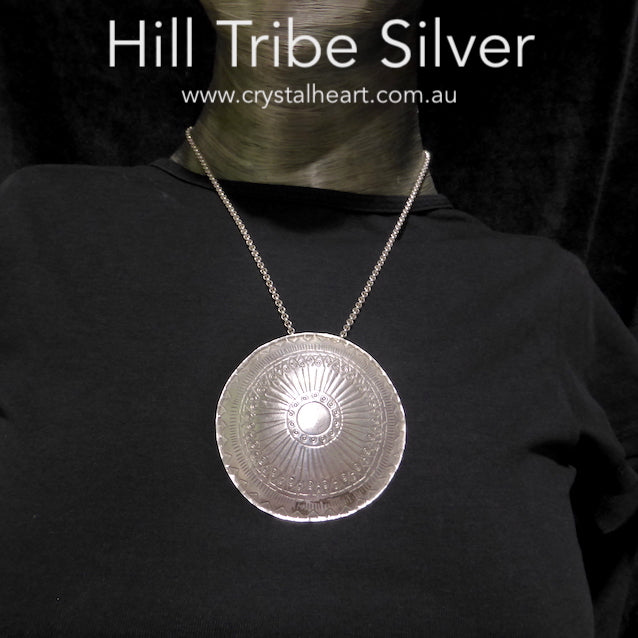 Karen Hill Tribe Silver Pendant | 99% pure Silver | Authentic traditional design and craftsmanship | Crystal Heart Melbourne Australia since 1986