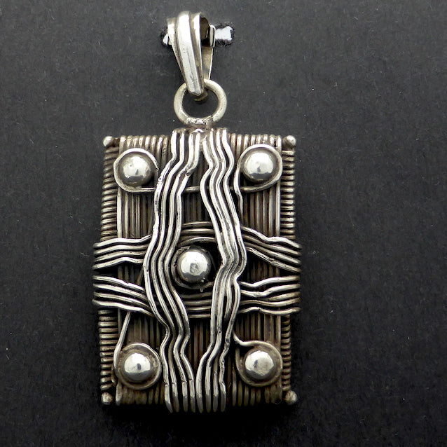 Himalayan Pendant | 925 Sterling Silver Wire Wrap | Diamond Shape | Heavy | Authentic traditional design and craftsmanship | Crystal Heart Melbourne Australia since 1986
