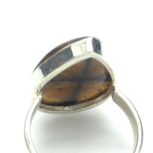 Load image into Gallery viewer, Chiastolite Ring | Teardrop Cabochon | 925 Sterling Silver | US Size 7.5 | AUS Size O1/2 | Andalusite Variety | Protection for Travellers | Centred Strength | Genuine Gems from Crystal Heart Melbourne Australia since 1986